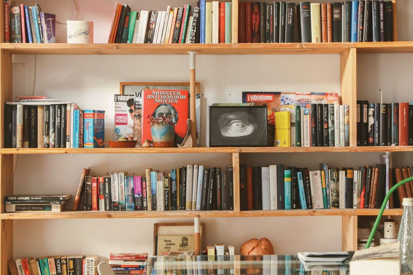 books in shelf inside room