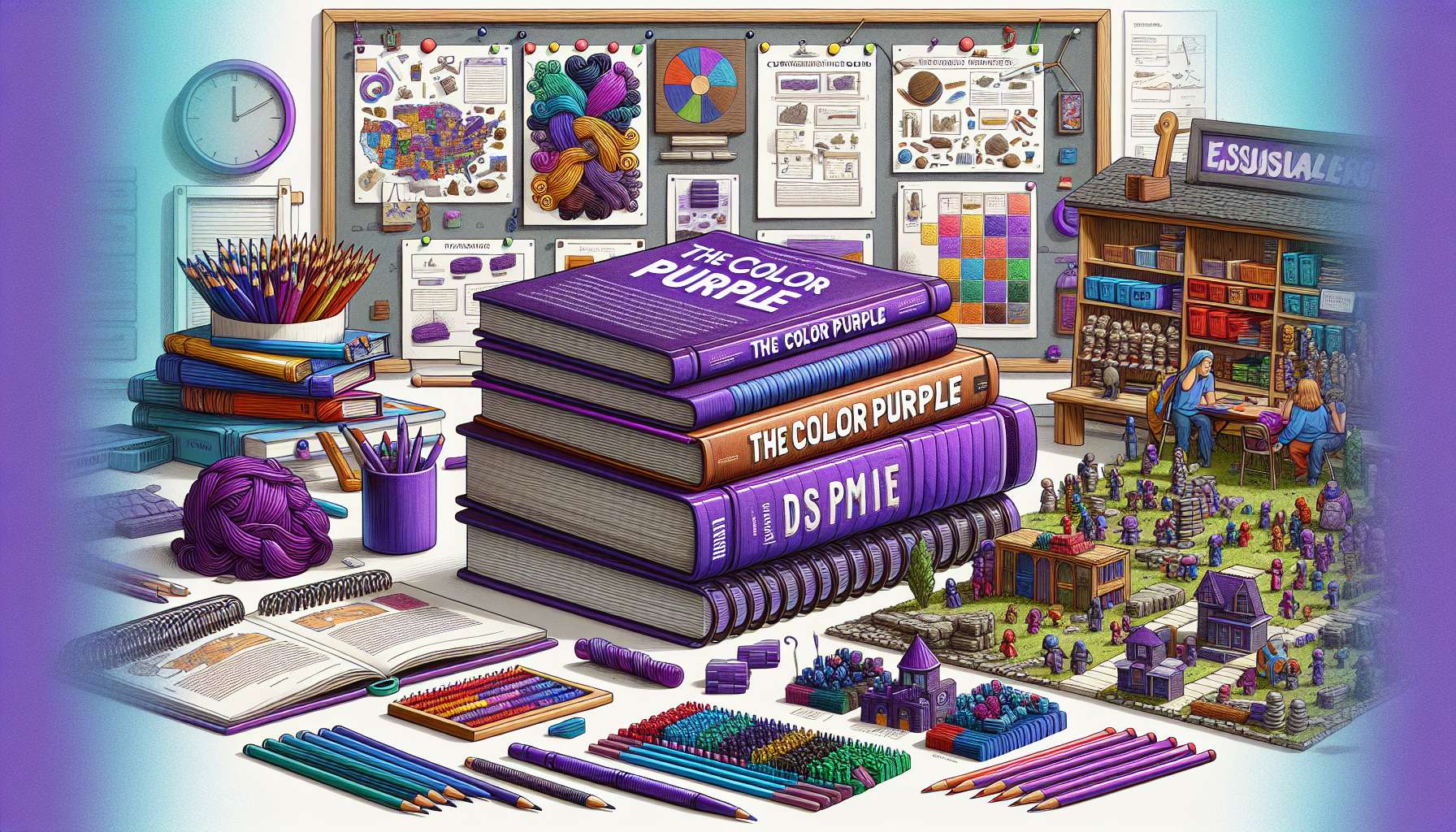 Illustration of educational resources for teaching The Color Purple