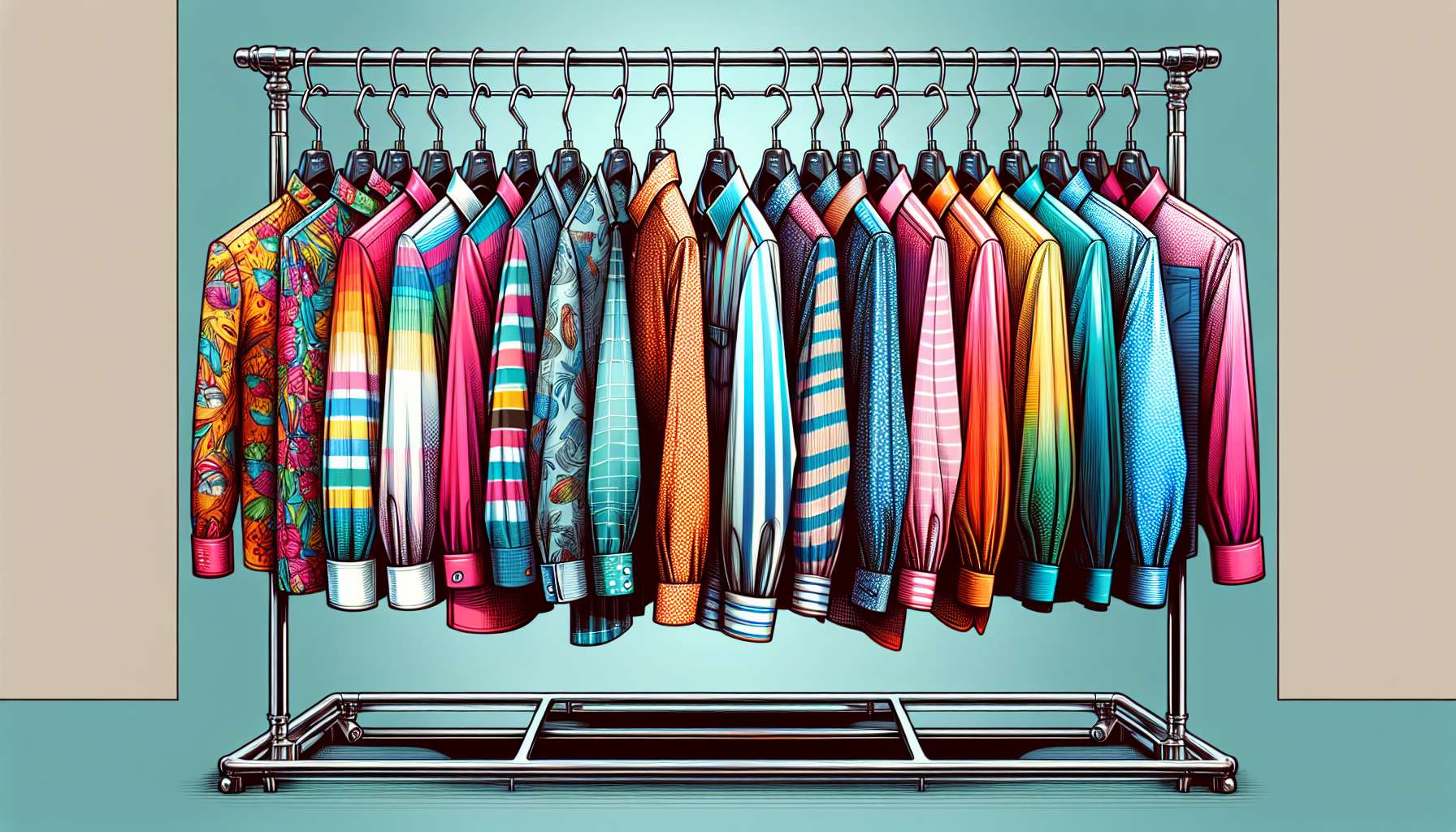 Colorful and bold Paul Smith shirts on display