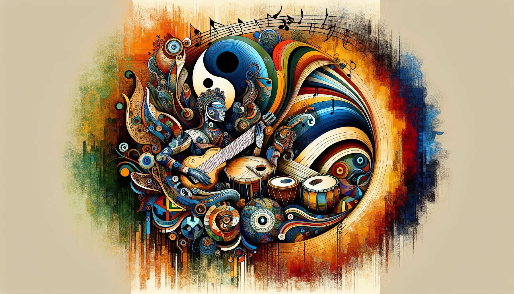 Artistic illustration inspired by Dadiyanki in contemporary art and music