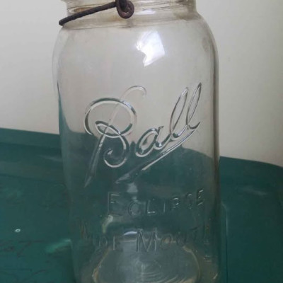 Large antique Ball jar w/ latch lid Eclipse Wide Mouth mason vintage glass decor kitchen farmhouse Profile Picture