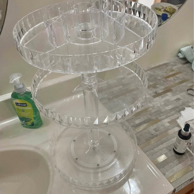 3 Tier Rotating Makeup Organizer & Qtip Cotton Pad Holder Dispenser Profile Picture