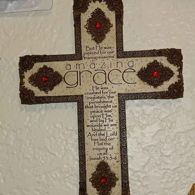 9.5" cross featuring amazing Grace by Bill Stross B63 Profile Picture